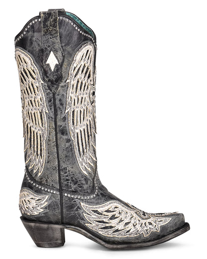 Corral A4232 Women's Handcrafted Snip Toe Cowgirl Boots in Black at Skip's Western Outfitters