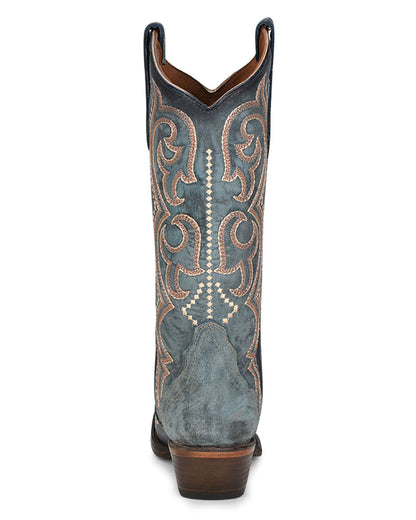 Corral L5869 Women's Handcrafted Snip Toe Cowgirl Boots in Blue at Skip's Western Outfitters