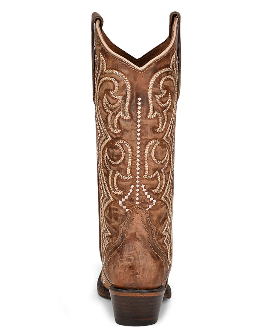Corral L5893 Women's Handcrafted Snip Toe Cowgirl Boots in Brown at Skip's Western Outfitters