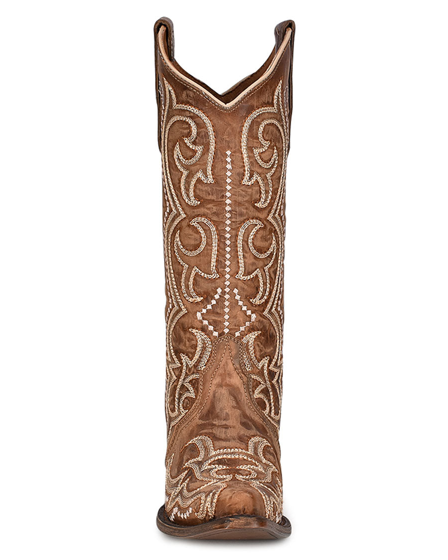 Corral L5893 Women's Handcrafted Snip Toe Cowgirl Boots in Brown at Skip's Western Outfitters