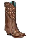 Women's Overlay Fringe Western Boots