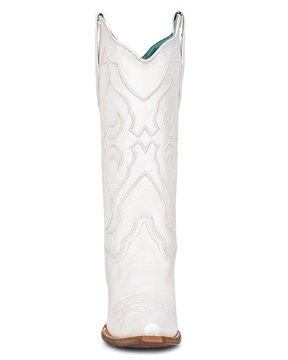 Corral Z5046 Women's Handcrafted Snip Toe Cowgirl Boots in White at Skip's Western Outfitters