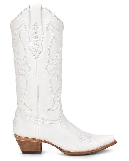 Corral Z5046 Women's Handcrafted Snip Toe Cowgirl Boots in White at Skip's Western Outfitters