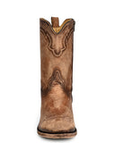 Men's Embroidery with Zipper Western Boots