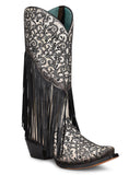 Women's Overlay Embroidery & Fringe Western Boots