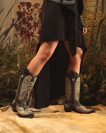 Corral A4232 Women's Handcrafted Snip Toe Cowgirl Boots in Black at Skip's Western Outfitters