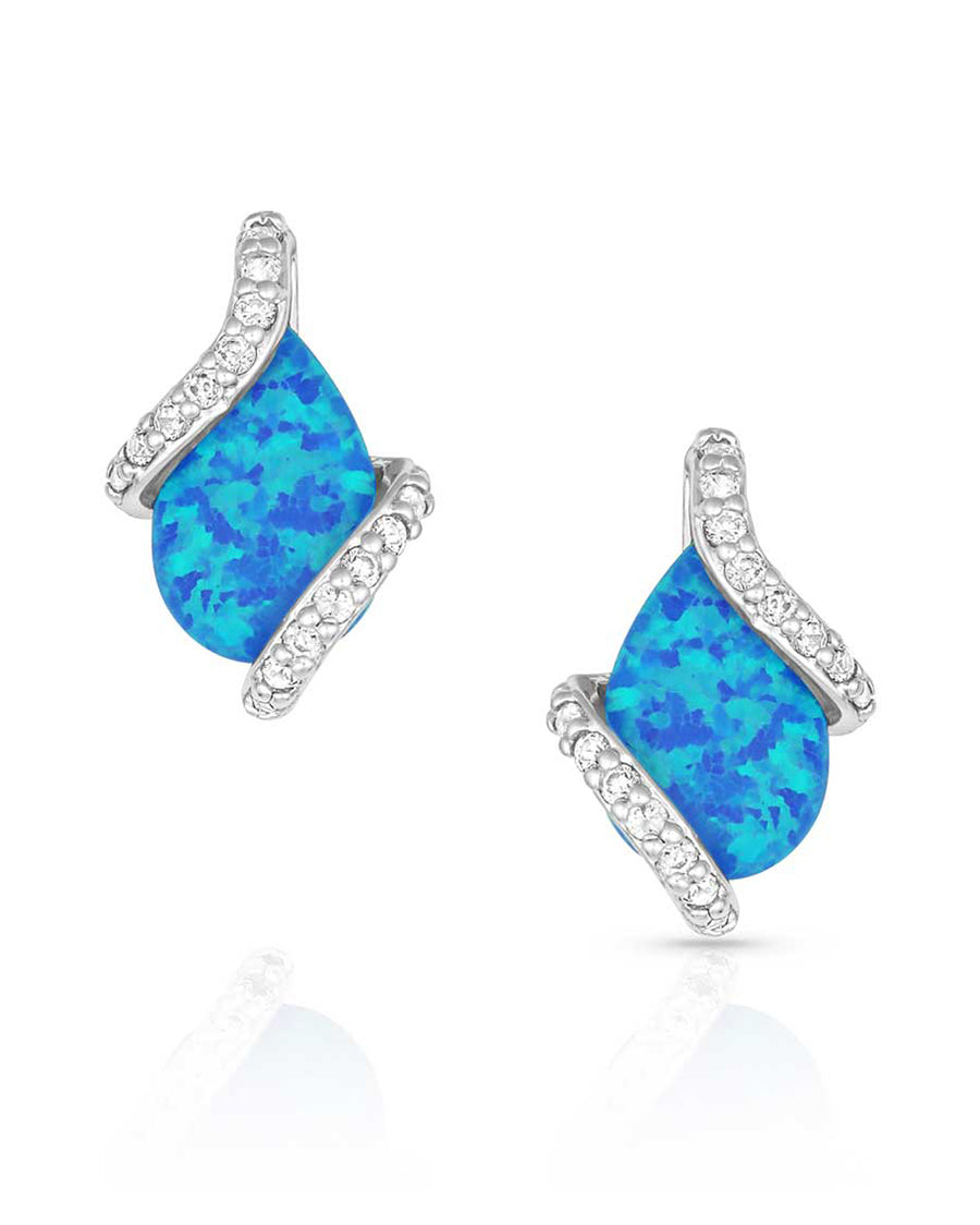 Women's Wrapped Opal Earrings by Montana Silversmiths from Skip’s Western Outfitters | MON-ER2725-O/S-Opal