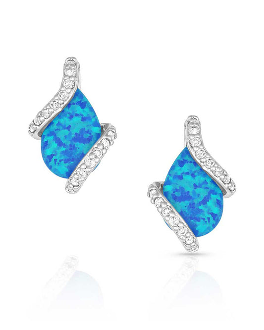 Women's Wrapped Opal Earrings by Montana Silversmiths from Skip’s Western Outfitters | MON-ER2725-O/S-Opal