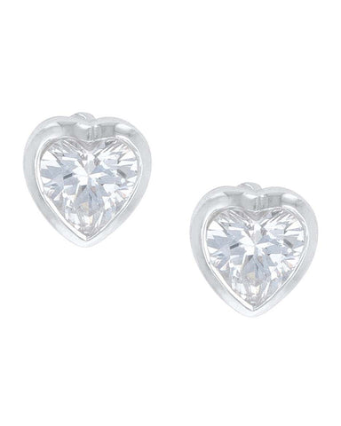 Women's Tiny Heart Crystal Post Earrings