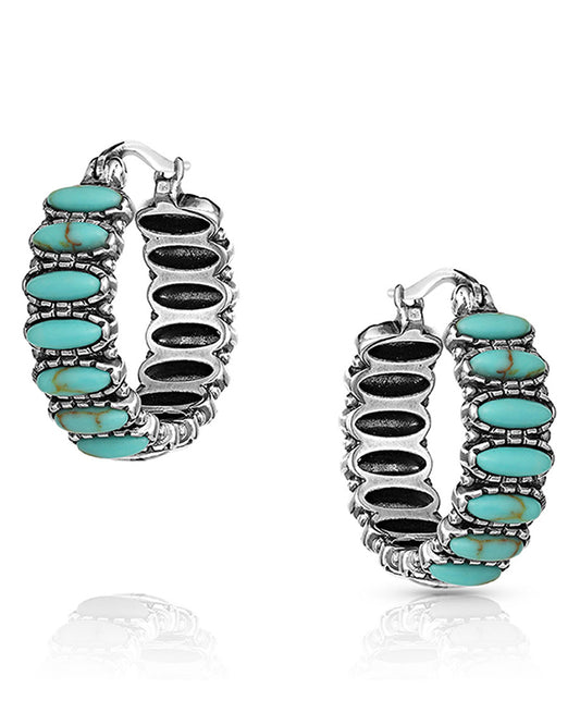 Women's Turquoise Run Earrings by Montana Silversmiths from Skip’s Western Outfitters | MON-ER4772-O/S-Turquoise