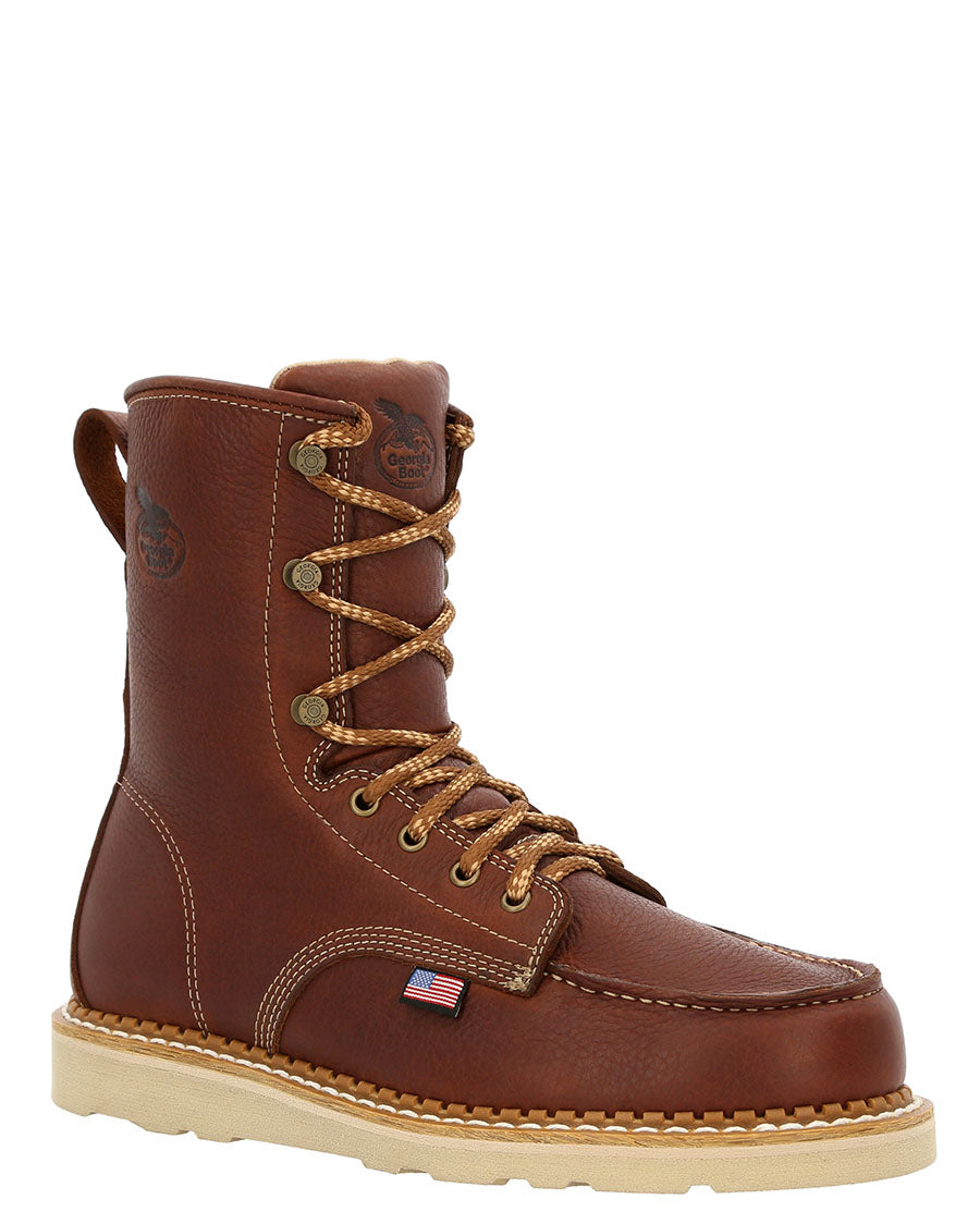 Men's Wedge Moc Toe Work Boots by Georgia from Skip’s Western Outfitters | GEO-GB00480-070-M
