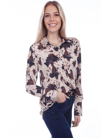 Norma Cowboy Assorted Print Ribbon Blouse