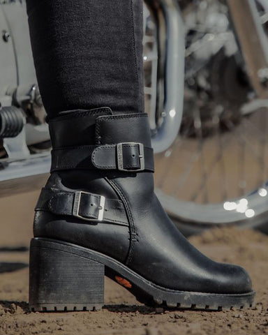 Biker Boots - Black leather biker boots