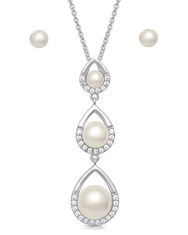 Women's Pearl Teadrop Jewelry Set
