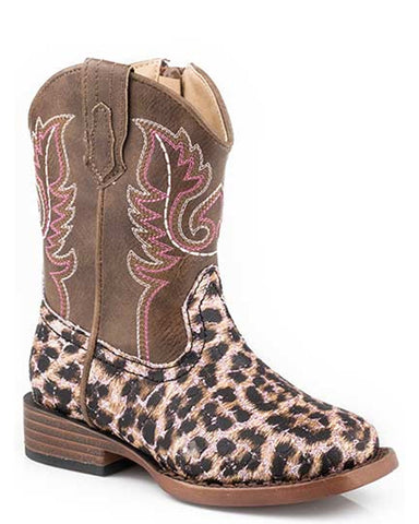 Toddlers' Glitter Leopard Western Boots