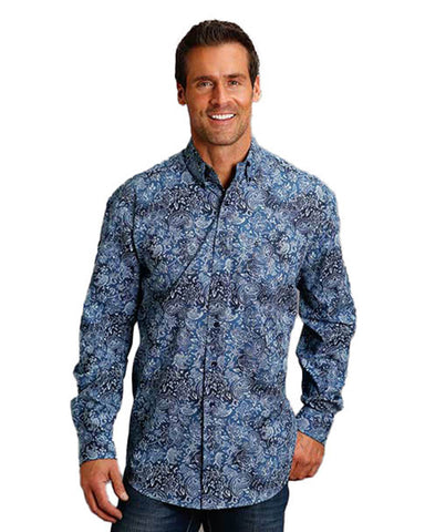 Men's Paisley Cotton Poplin Shirt