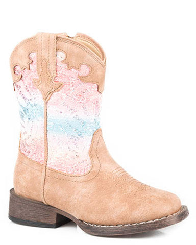 Toddler's Glitter Lace Western Boots