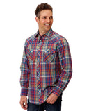 Men's Woven Plaid Long Sleeve Shirt