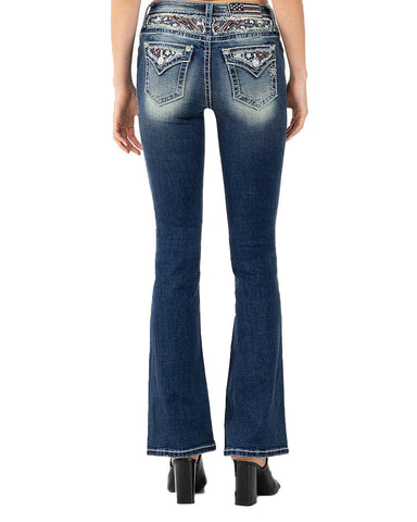Women's Lifted Star Spangled Mid-Rise Bootcut Jeans