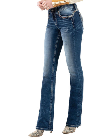 Women's Love And Peace Bootcut Jeans