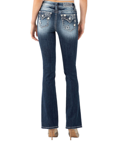 Women's Star Spangled Mid-Rise Bootcut Jeans