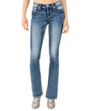 Women's Fleur De Lis Mid-Rise Bootcut Jeans
