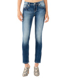 Women's Criss Cross Mid-Rise Skinny Jeans