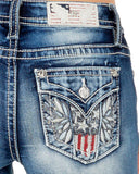 Women's Stars, Stripes, & Wings Mid-Rise Bootcut Jeans