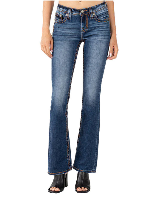 Women's Classic Mid-Rise Bootcut Jeans by Miss Me from Skip’s Western Outfitters | MMJ-M3636B41-25-34