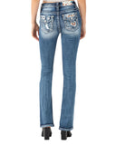 Women's Aztec Inlay Mid-Rise Bootcut Jeans