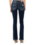 Women's Pocket Distressed Mid-Rise Bootcut Jeans