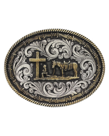 Attitude Two Tone Rope Christian Cowboy Buckle