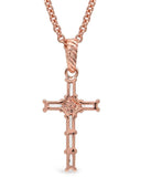 Women's Rose Gold Brilliant Cross Necklace