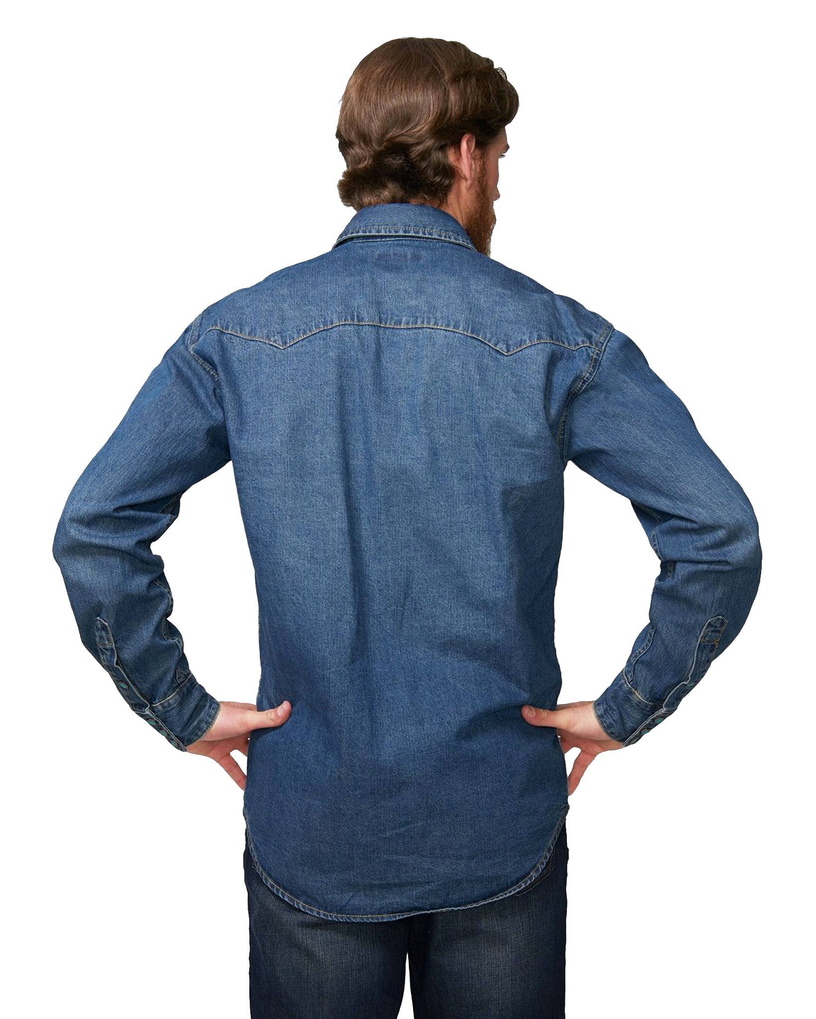 Port Authority Blue Denim Denim Long Sleeve Button Up Duke Direct