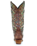 Women's Cognac Glitter Inlay Western Boots