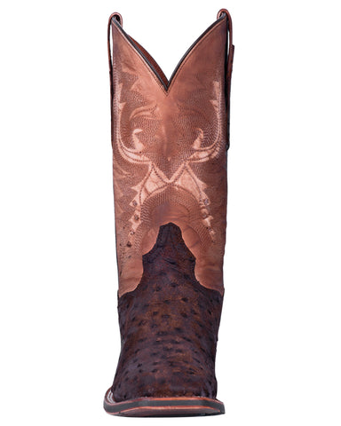 Men's Genuine Ostrich Square Toe Western Boots