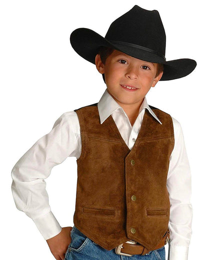 Kids' Cow Suede Vest by Roper from Skip’s Western Outfitters | KAR-02-094-0500-0513-BR-XS-Brown
