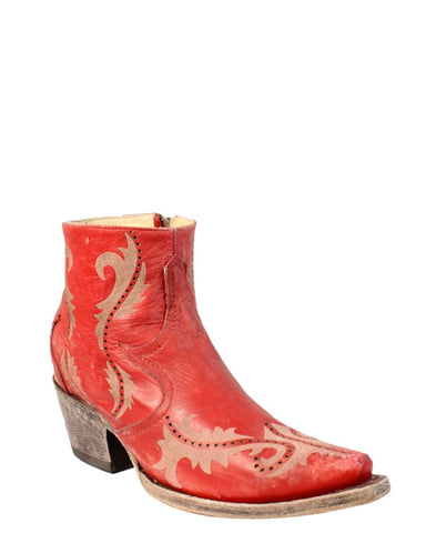 Women's Red Laser Ankle Boots