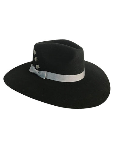 Wide Brim Felt Hat in Black - Grace and Lace