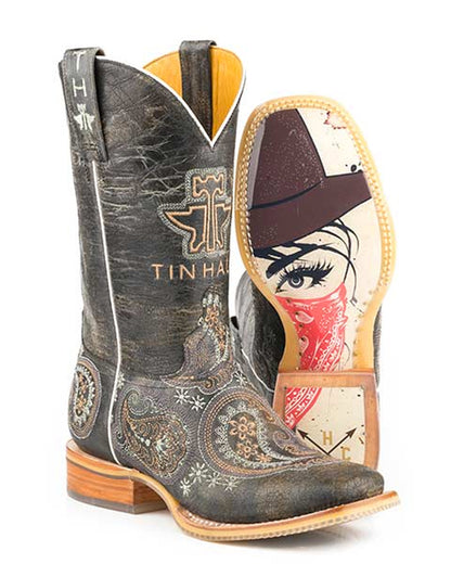 Women's Bandana Bandit Western Boots by Tin Haul from Skip’s Western Outfitters | KAR-14-021-0077-1425-TA-070-B