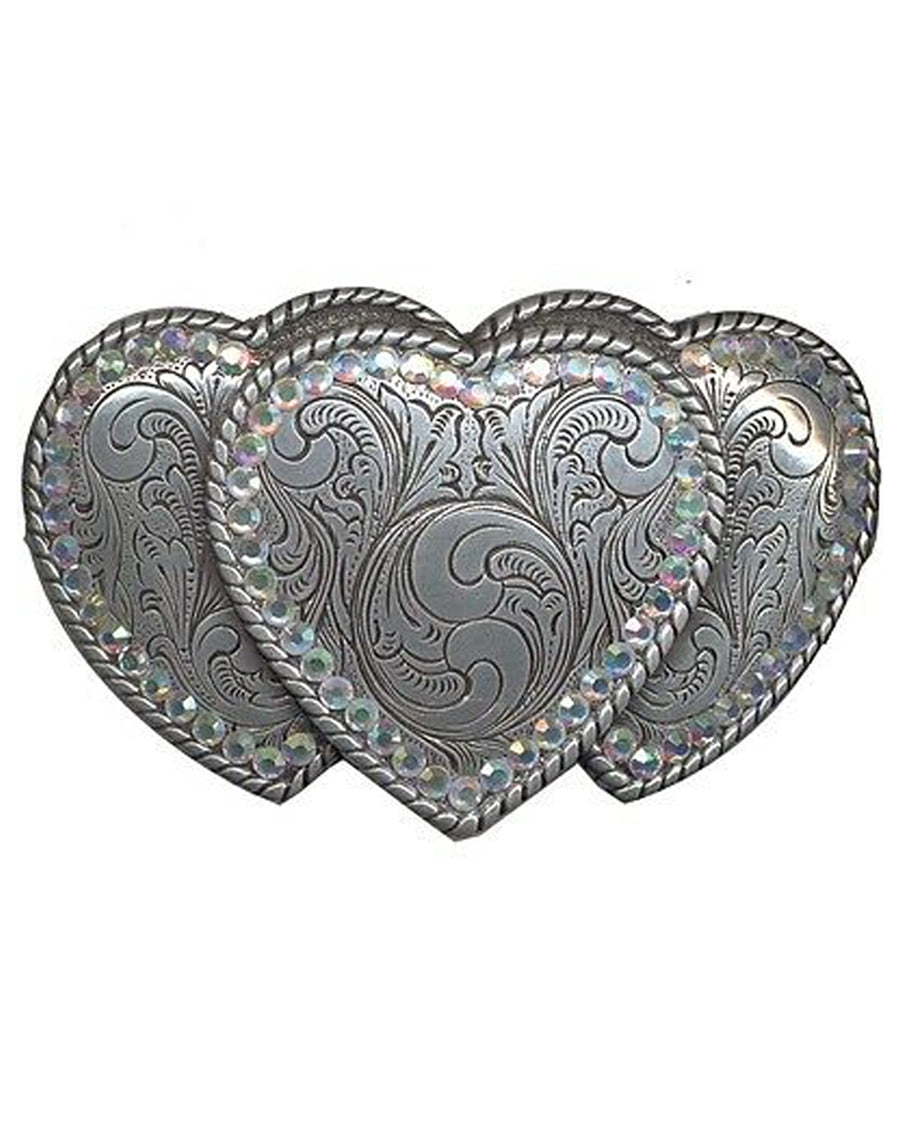 Women's Triple Heart Belt Buckle by Blazin Roxx from Skip’s Western Outfitters | MFW-37534-ONESIZE-SILVER