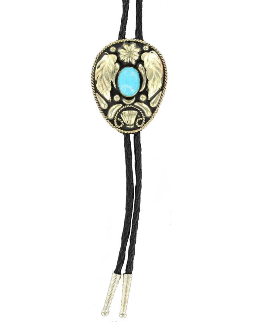 Black and Gold Oval Bolo Tie by Double S from Skip’s Western Outfitters | 10923499931