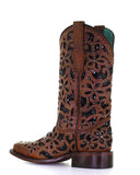 Women's Studs and Floral Embroidery Western Boots