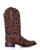 Women's Studs and Floral Embroidery Western Boots