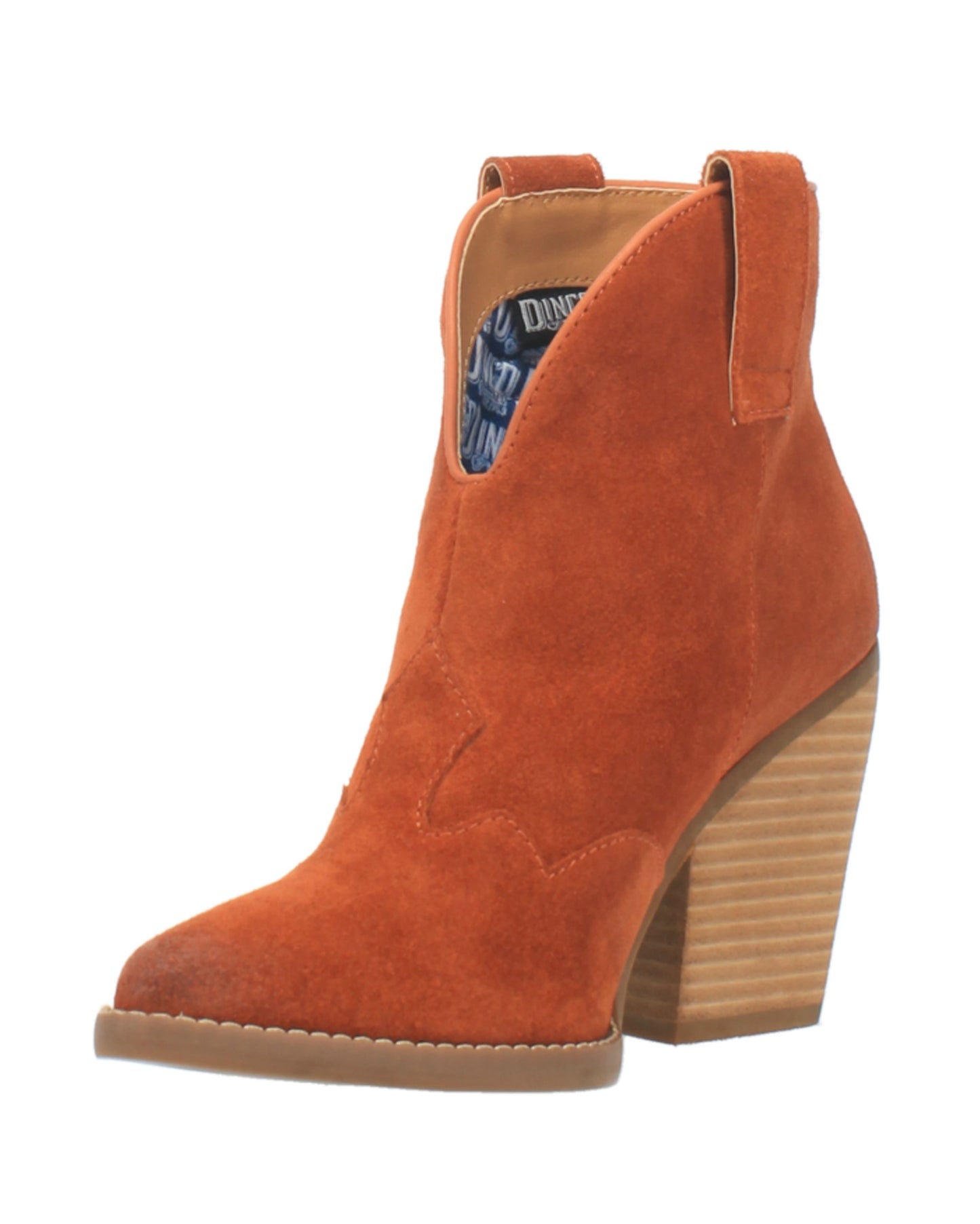 Dingo Women's Flannie Leather Booties in Rust with Snip Toe at Skip's Western Outfitters | DI342-RUST