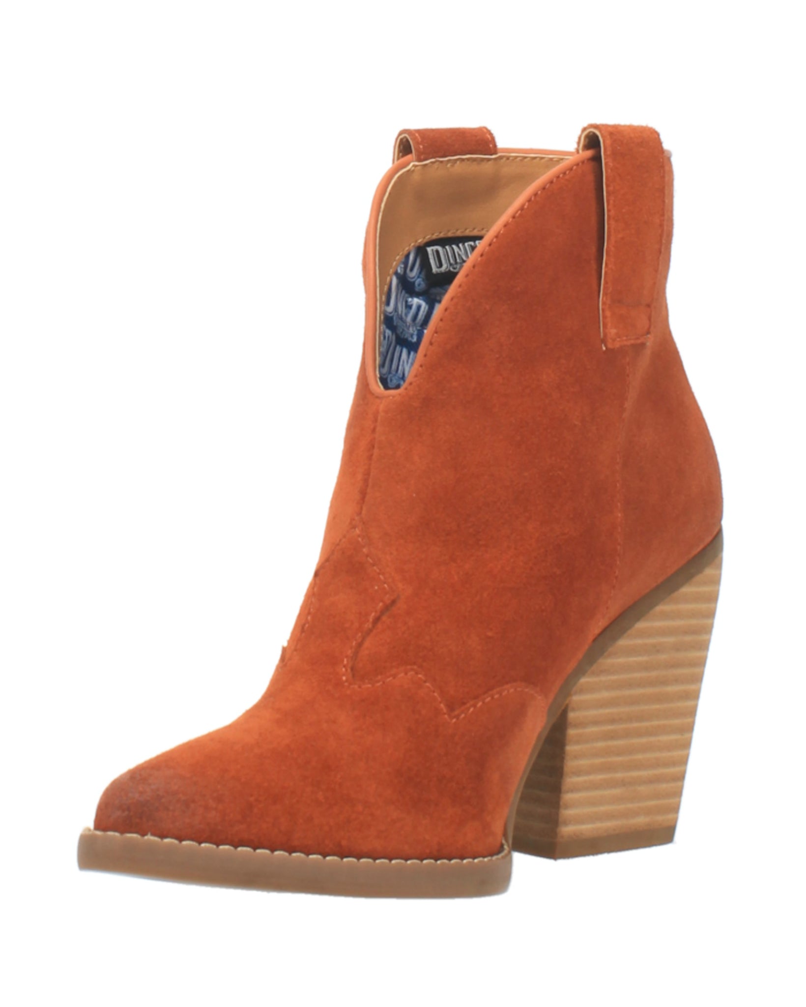 Dingo Women's Flannie Leather Booties in Rust with Snip Toe at Skip's Western Outfitters | DI342-RUST