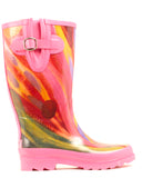 Women's Rose Watercolor Rain Boots