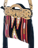 Women's Aztec Saddle Blanket Fringe Purse