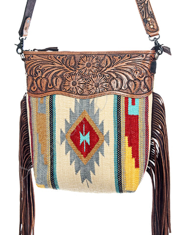 Faux Leather Western Fringe Purse - Bags