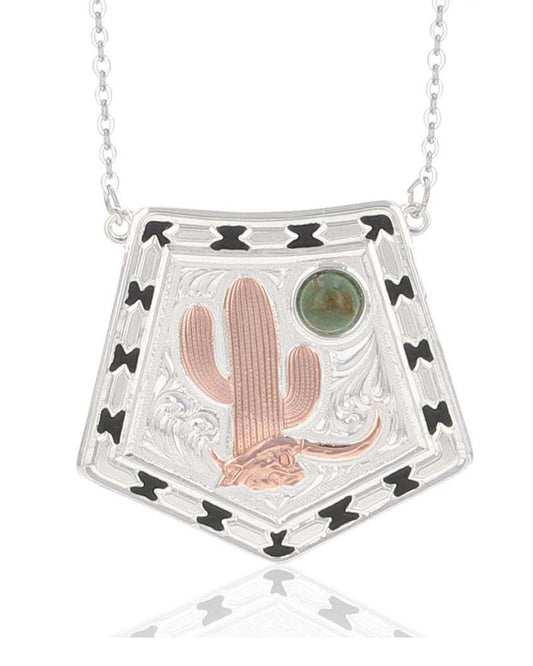 Women's Stay Cactus Strong Necklace by Montana Silversmiths from Skip’s Western Outfitters | MON-NC4291RG-One-Size-Multicolor